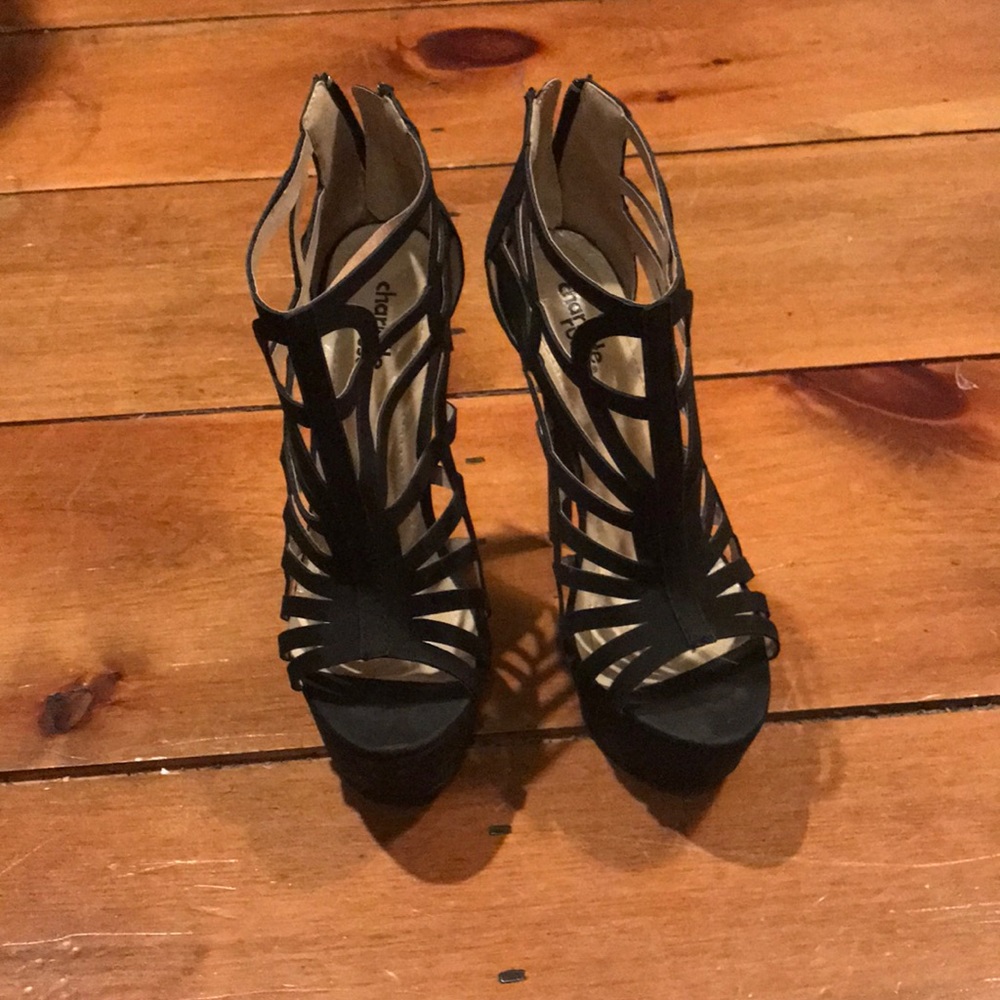 Black Strappy Platform Heels